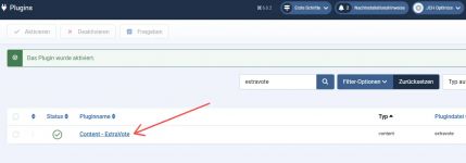 ExtraVote installiert und aktiviert
